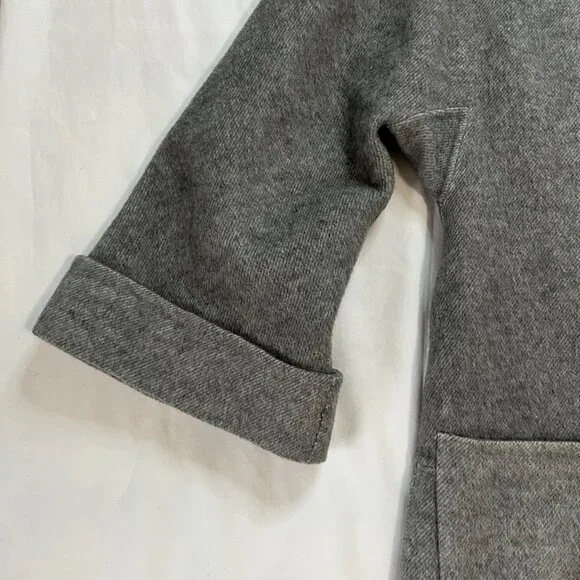 Zara Woman Gray Wool Blend Oversize Handmade Jacket | Size M - Picture 2 of 7